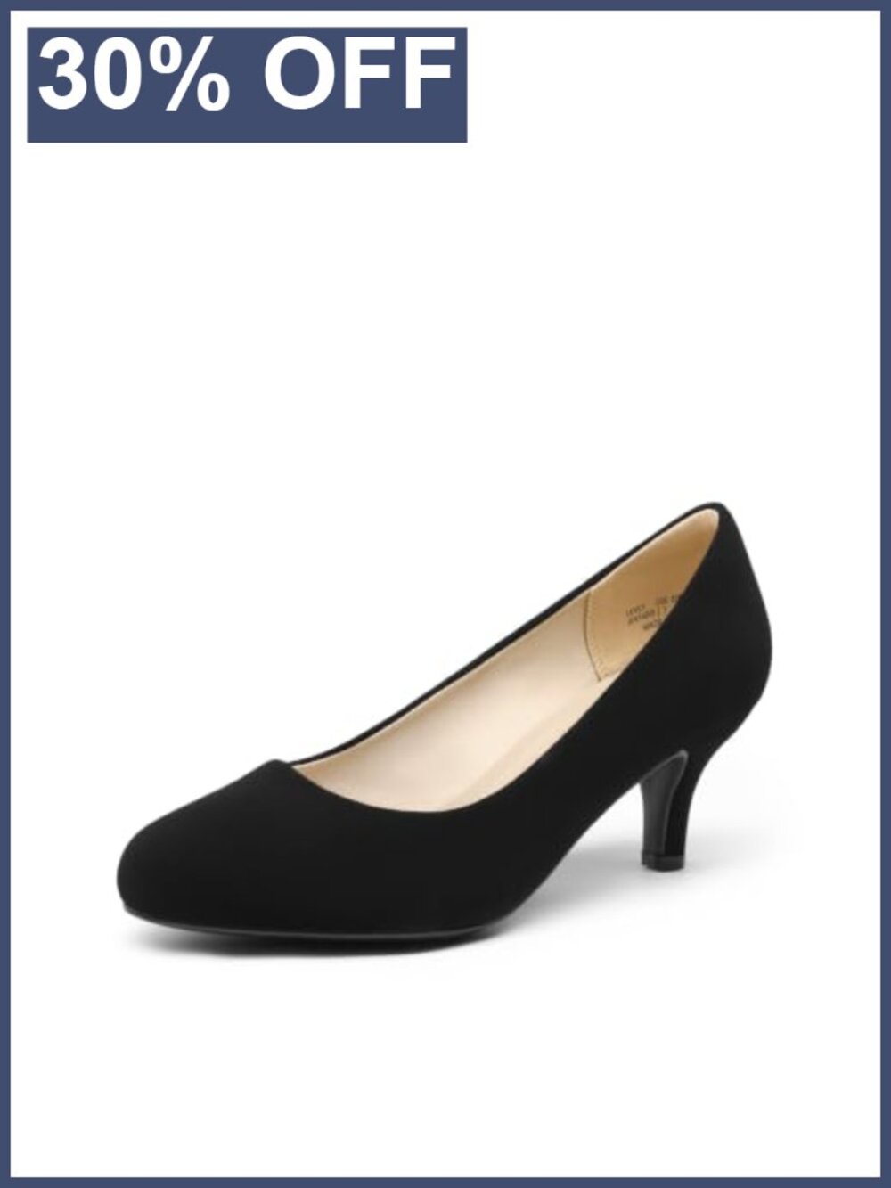 Women’s Comfortable Kitten Heels Pumps with 2.5-Inch Heel, Slip-On, Round Toe